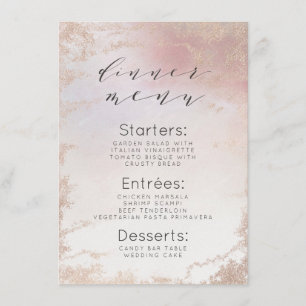 Menu Dîner d'aquarelle Ombre Blush Rose Froid