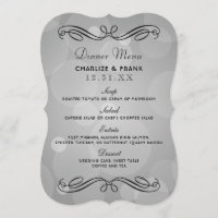 Dîner de mariage élégant gris platine et noir