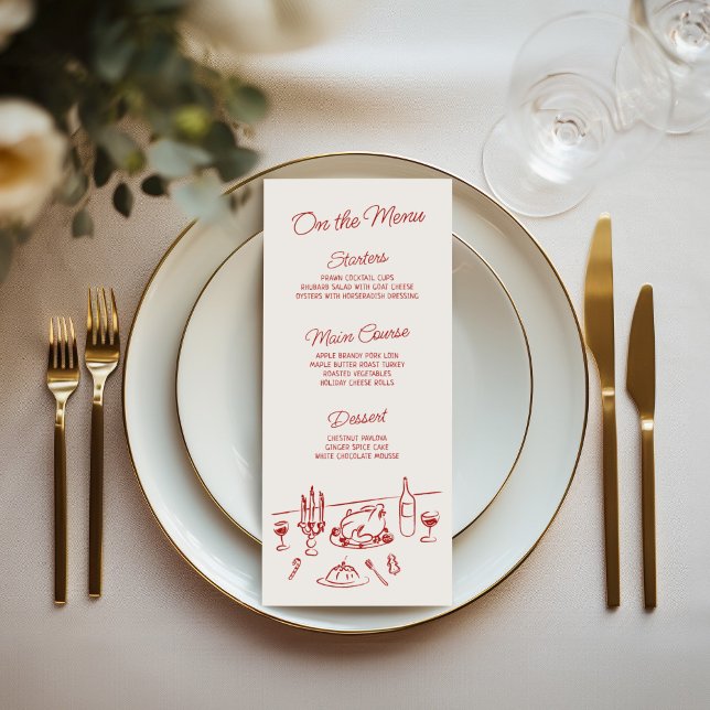 Menu Dîner de Noël avec main fantaisie (Créateur téléchargé)