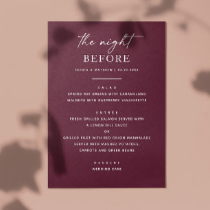 Menu Dîner de répétition en Bourgogne La veille Éléga