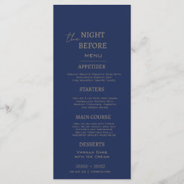 Menu Dîner de répétition minimal de la Marine la nuit p