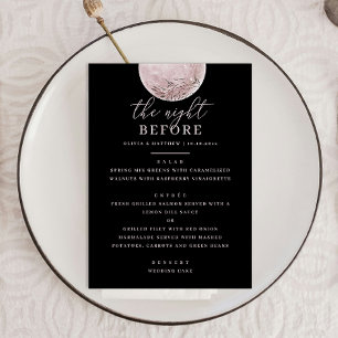 Menu Dîner de répétition noire Lune blanche rose douc