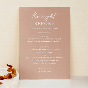 Menu Dîner de répétition rose vif Nuit avant modernit
