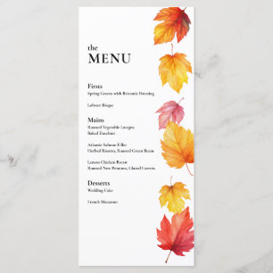Menu Dîner Mariage de automne en automne