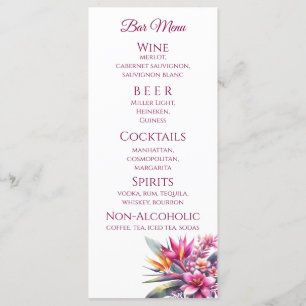 Menu Dîner mariage et Bar Menu-Biss Tropical
