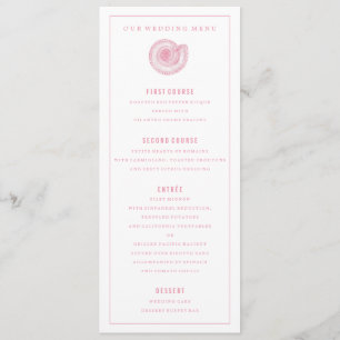Menu Dîner Mariage Pink Sea Shell