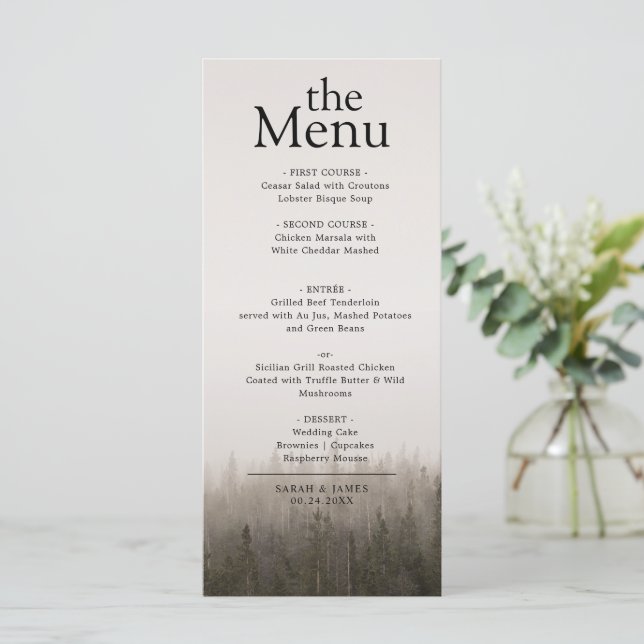 Menu Dîner rustique minimaliste sur le paysage (Debout devant)