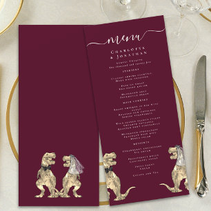 Menu Dinosaur Thème Mariage Bourgogne & Crème