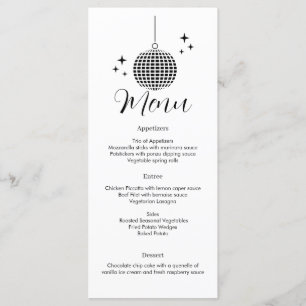 Menu Disco Ball Dinner