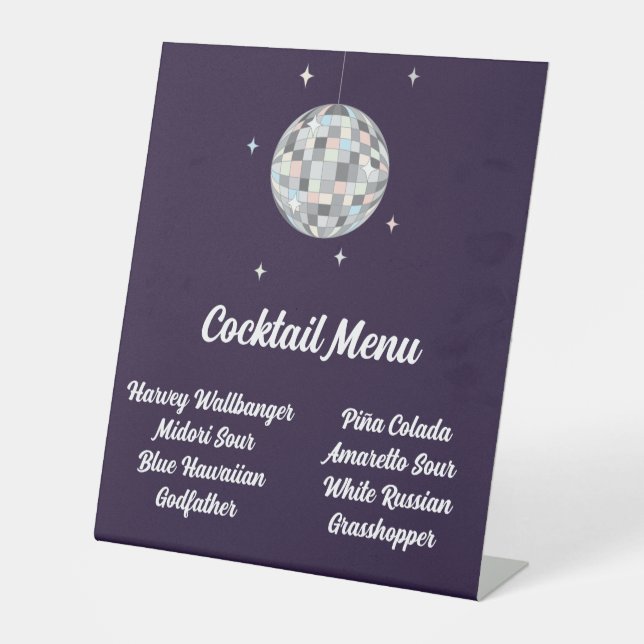 Menü "Disco Ball" Sockelschild (Vorderseite)