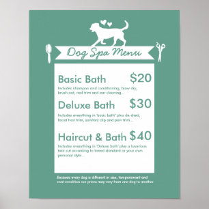 Menü "Dog Grooming Wellness-Center" - Anpassbar Poster