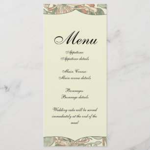 Menu Douce Chèvre Vintage William Morris Chèvrefeuille