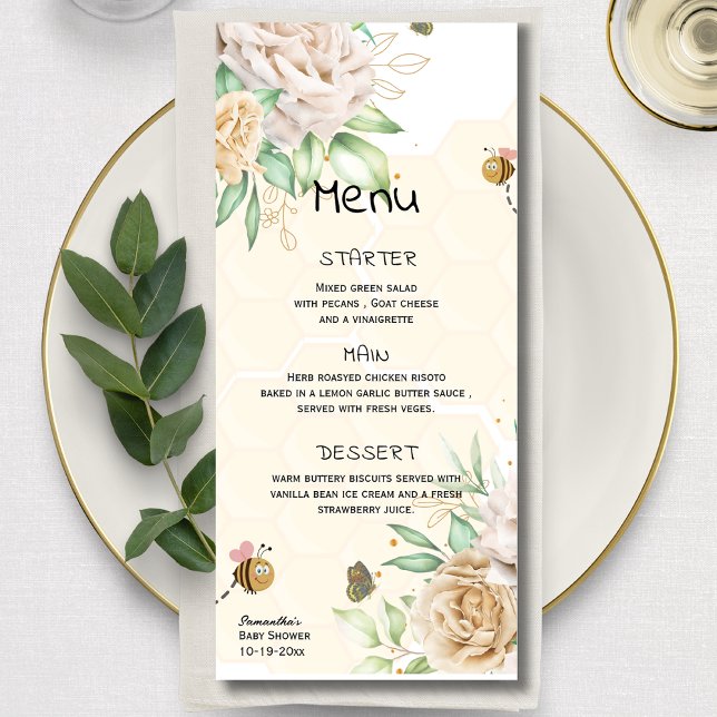Menu Doux comme peut Bee Floral HoneyComb floral minima (Créateur téléchargé)