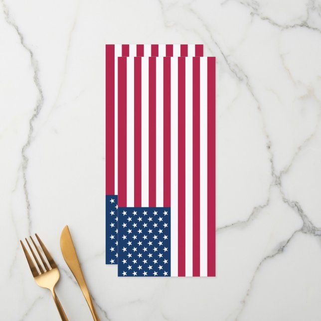 Menu Drapeau américain (Devant/Arrière en situation)