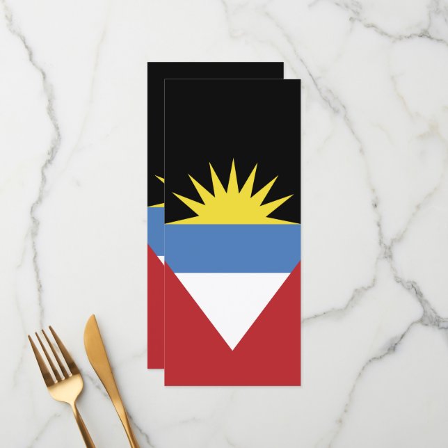 Menu Drapeau d'Antigua-et-Barbuda (Devant/Arrière en situation)