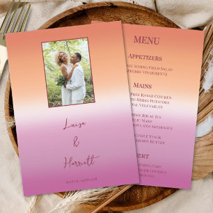 Menu Drapeau de fierté au dégradé de photo de mariage l