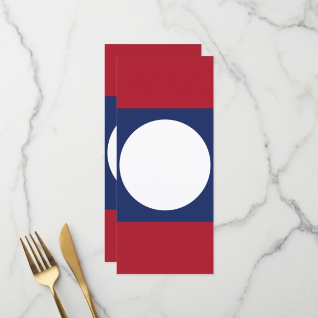 Menu Drapeau du Laos (Devant/Arrière en situation)