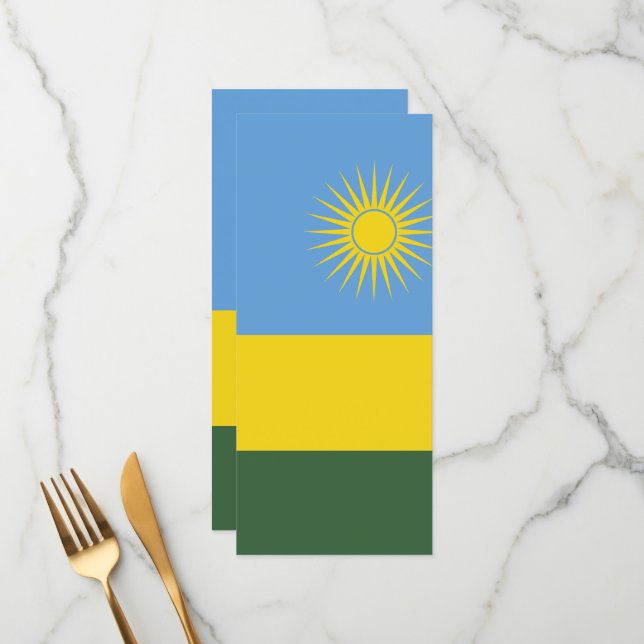 Menu Drapeau du Rwanda (Devant/Arrière en situation)