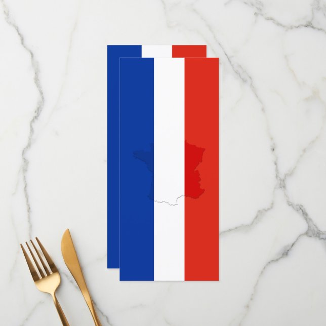 Menu drapeau français (Devant/Arrière en situation)