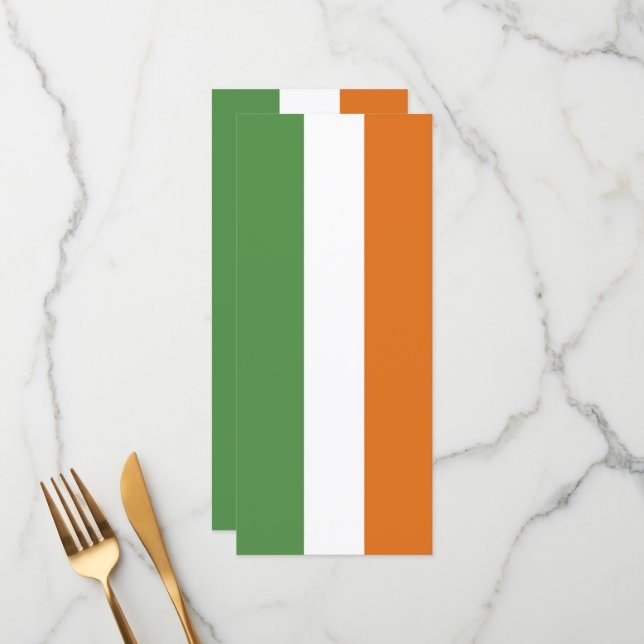 Menu Drapeau irlandais (Devant/Arrière en situation)