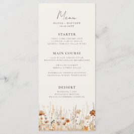 Menu Dreamy Fleur sauvage d'automne Mariage