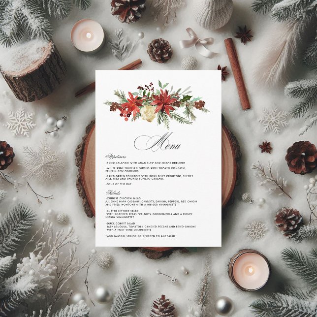 Menu Dreamy Woodland Mariage hivernal À feuillage persi (Dreamy Woodland Evergreen Winter Wedding Menu)