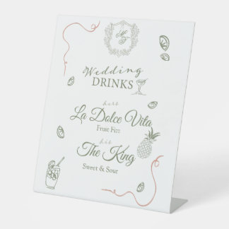 Menü "Drinks" der Kaste Wedding Monogram Sockelschild