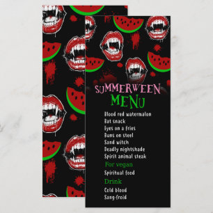 Menu drôle de Vampire pour une fête de Summerween