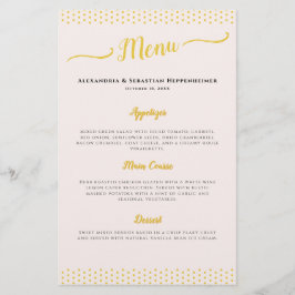 Menu du 50e anniversaire du Mariage, rose vif