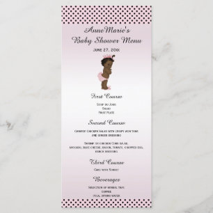 Menu du Baby shower de la Princesse Vintage ethniq