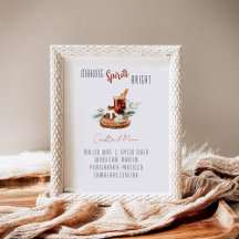 Menu du bar à cocktails de fête de fin d'année