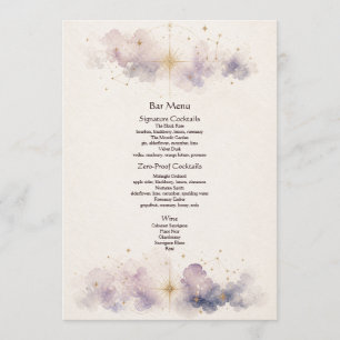 Menu du Bar de Mariage Céleste
