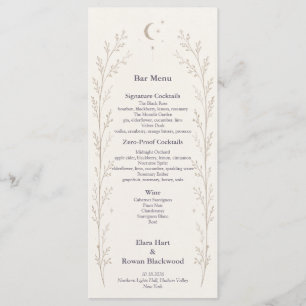 Menu du Bar Mariage Céleste