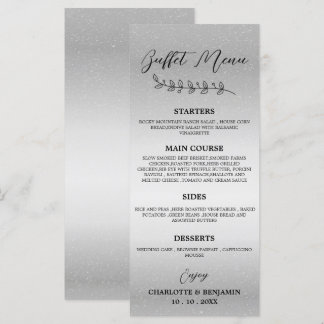 Menu du buffet de mariage argenté