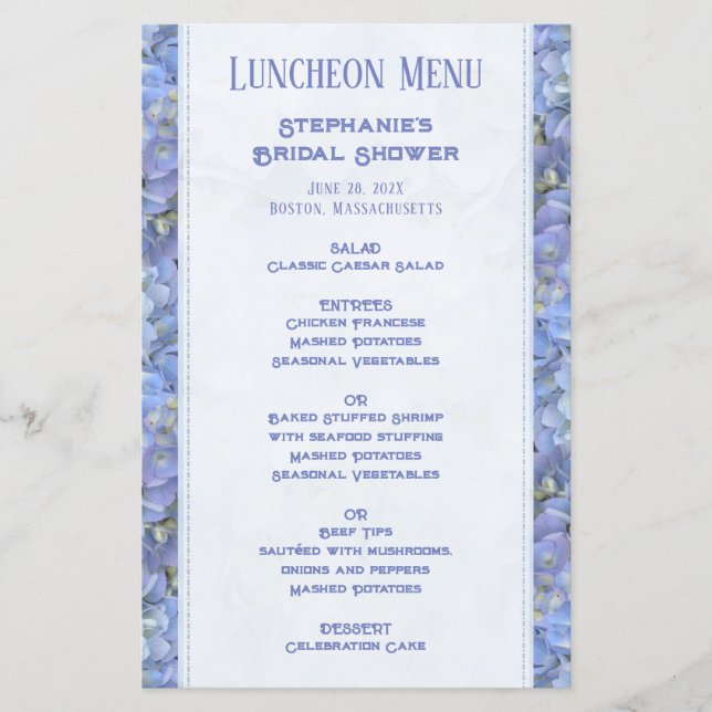 Menu du déjeuner personnalisé (texte plus grand) R (Devant)