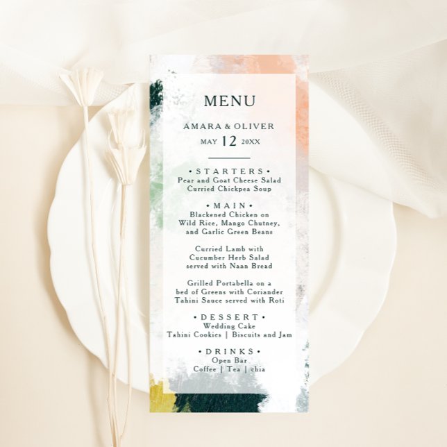 Menu du dîner Abstrait coloré (Créateur téléchargé)