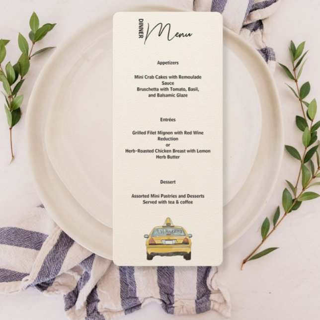 Menu du dîner de mariage à New York City (Créateur téléchargé)