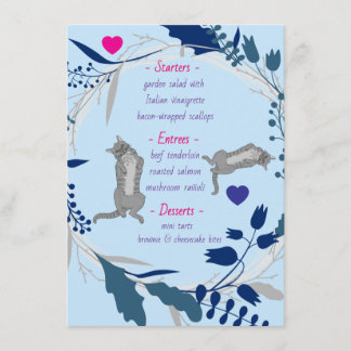 Menu du dîner de répétition de mariage Shades of F