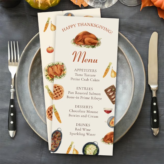 Menu du dîner de Thanksgiving de dinde (Créateur téléchargé)