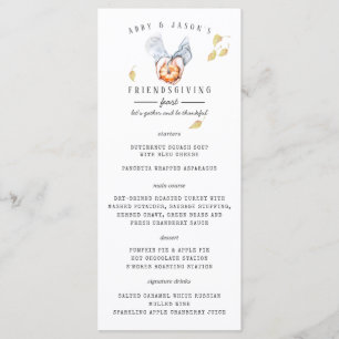 Menu du dîner de Thanksgiving et Friendsgiving