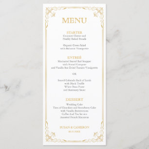 Menu Du Dîner Gatsby Vintage   Couleur modifiable