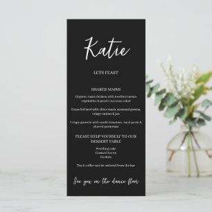 Menu du dîner mariage avec nom de salon
