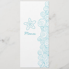 Menu du dîner mariage bleu bleu marine tourbillons