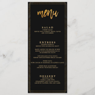 Menu du dîner mariage GLAM MODERNE