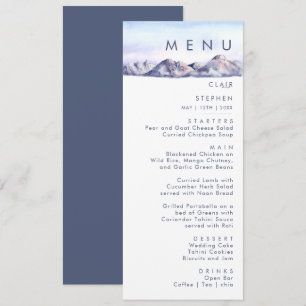 Menu du dîner Mariage Sunset Mountain Winter Mount