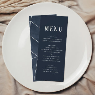 Menu du gala géométrique couleur bleu marine