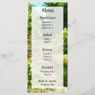 Menu du Mariage au Jardin Tropical au bord du Lac
