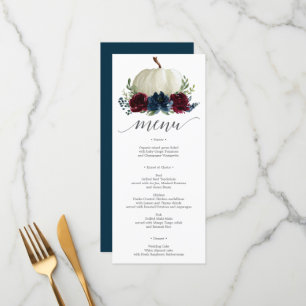 Menu du Mariage de automne Citrouille de la marine