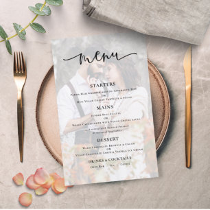 Menu du Mariage de script de Arrière - plan de pho