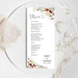 Menu du Mariage du minuscule Fleur sauvage